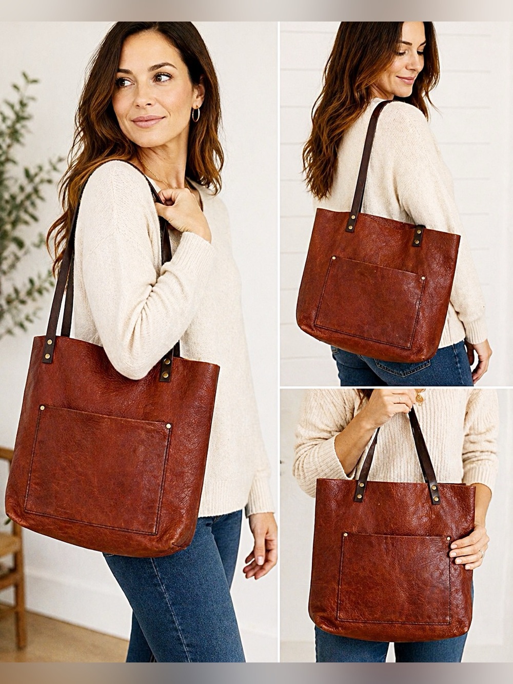 Portland Leather Goods Large Tote – Handcrafted Full Grain Leather Bag